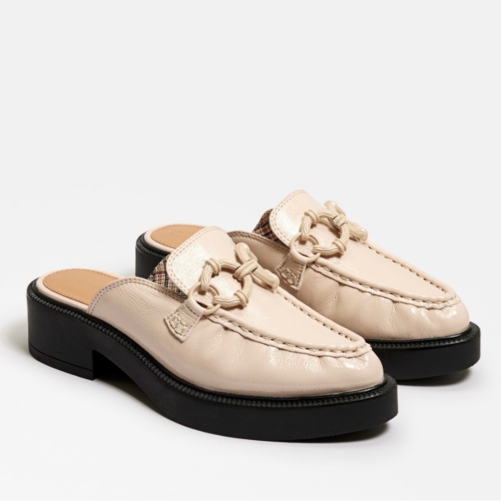 CIRCUSNY patent leather vanilla mules.